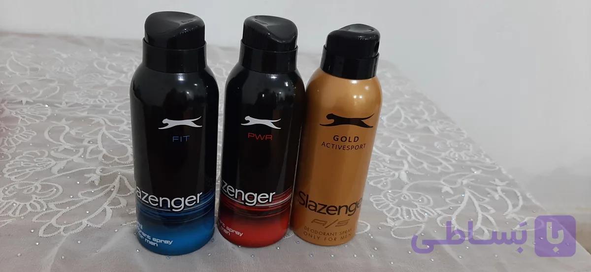اسپری مردانه ادکلنی برند Slazenger درچندرایحه دلپذیرباماندگاری بالا۱۵۰ میل