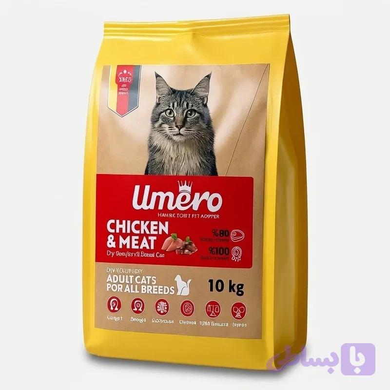 🐾 غذای خشک گربه بالغ با طعم گوشت و مرغ | وزن ۱ کیلوگرم