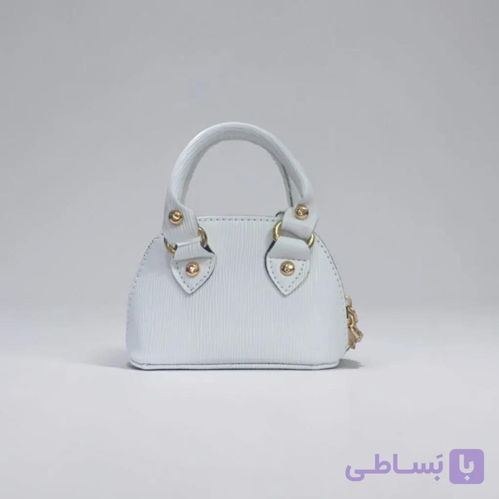 کیف زنانه دوشی و دستی مینی نیم گرد طرح خطی