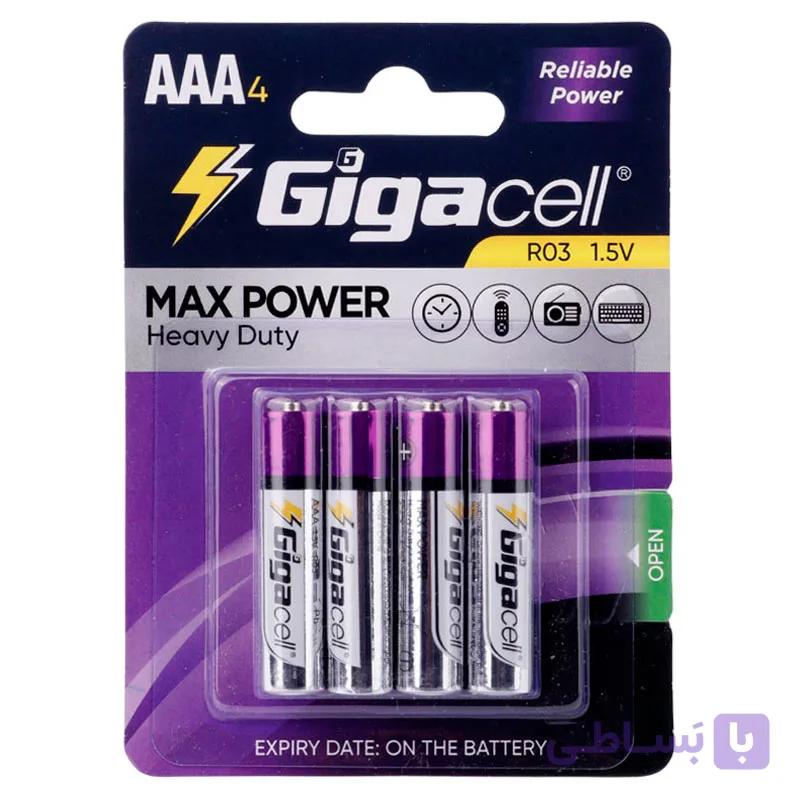 باتری دوتایی نیم قلمی گیگاسل Max Power Heavy Duty R03