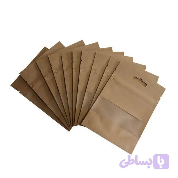 پاکت زیپ دار مدل کرافت کد 1015 بسته 50 عددی