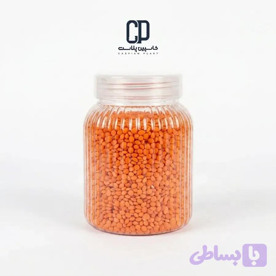 جار 750سی سی آشپزخانه 40 گرم دهانه 70 درب پلاستیکی