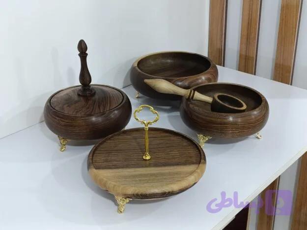 ست پذیرایی 4تیکه چوب گردو