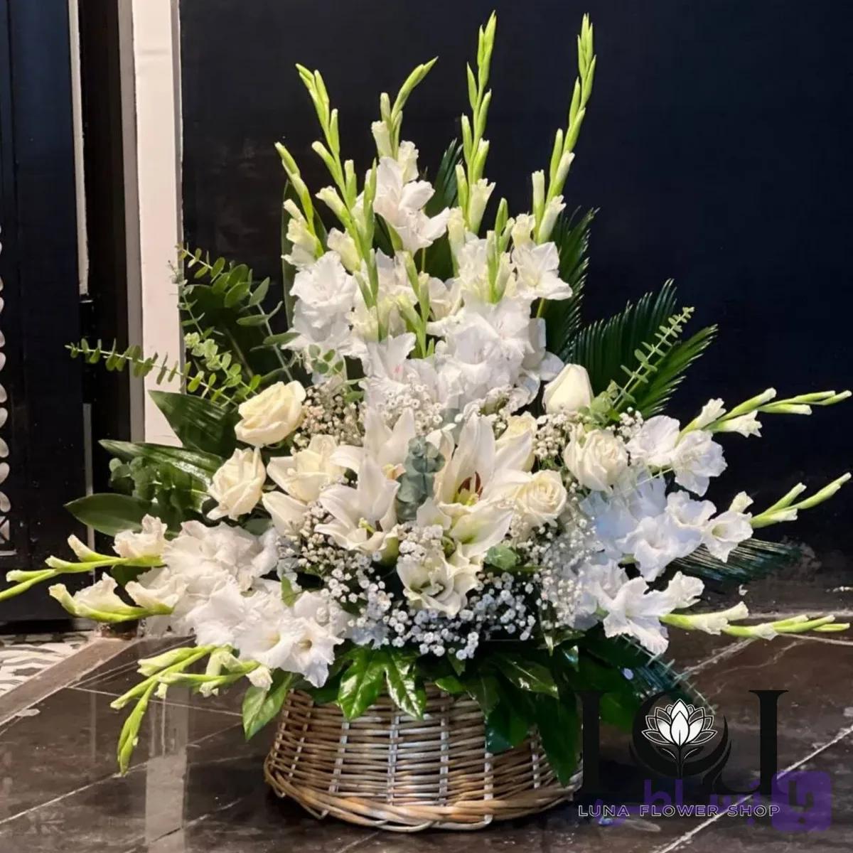 سبد گل طبیعی ترحیم SL504