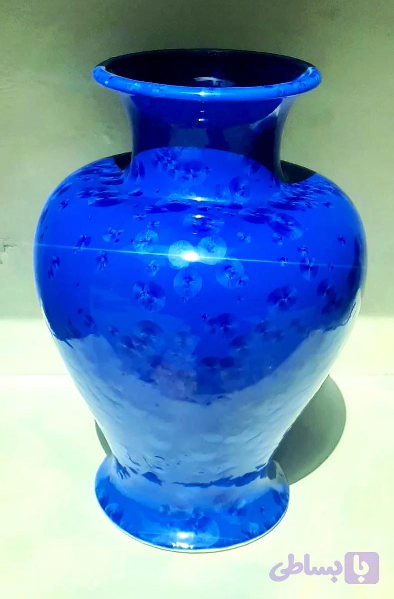 گلدان ماکرو کریستال آبی کد۱۰۶