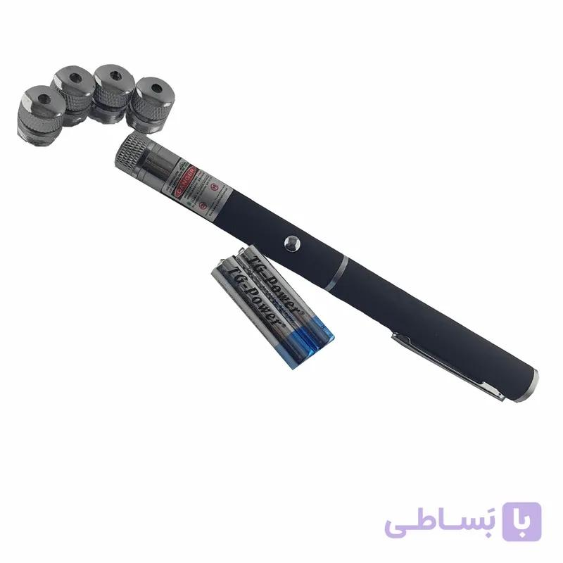 لیزر باتری‌ خور پوینتر با نور سبز و کیلومتری