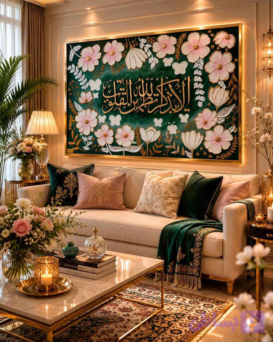 تابلو دکوراتیو تکسچر قرآنی، قاب شده