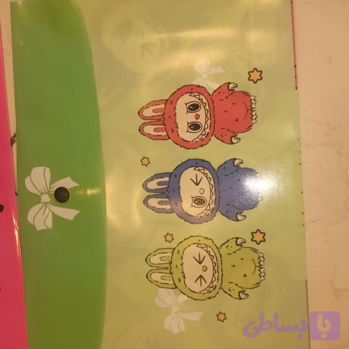 پوشه دکمه دار a4طرحدار کارتونی