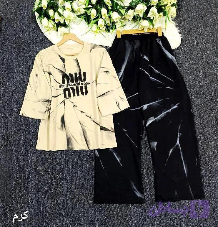 ست بلوزوشلوار اسپرت miu miu,نخ پنبه گلکسی زیبا ،باکیفیت