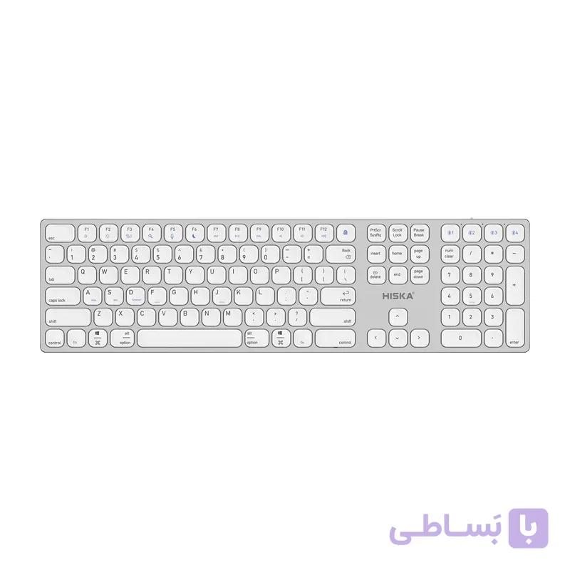 کیبورد بی سیم هیسکا مدل HISKA HX-KE245W سفید — تصویر 1