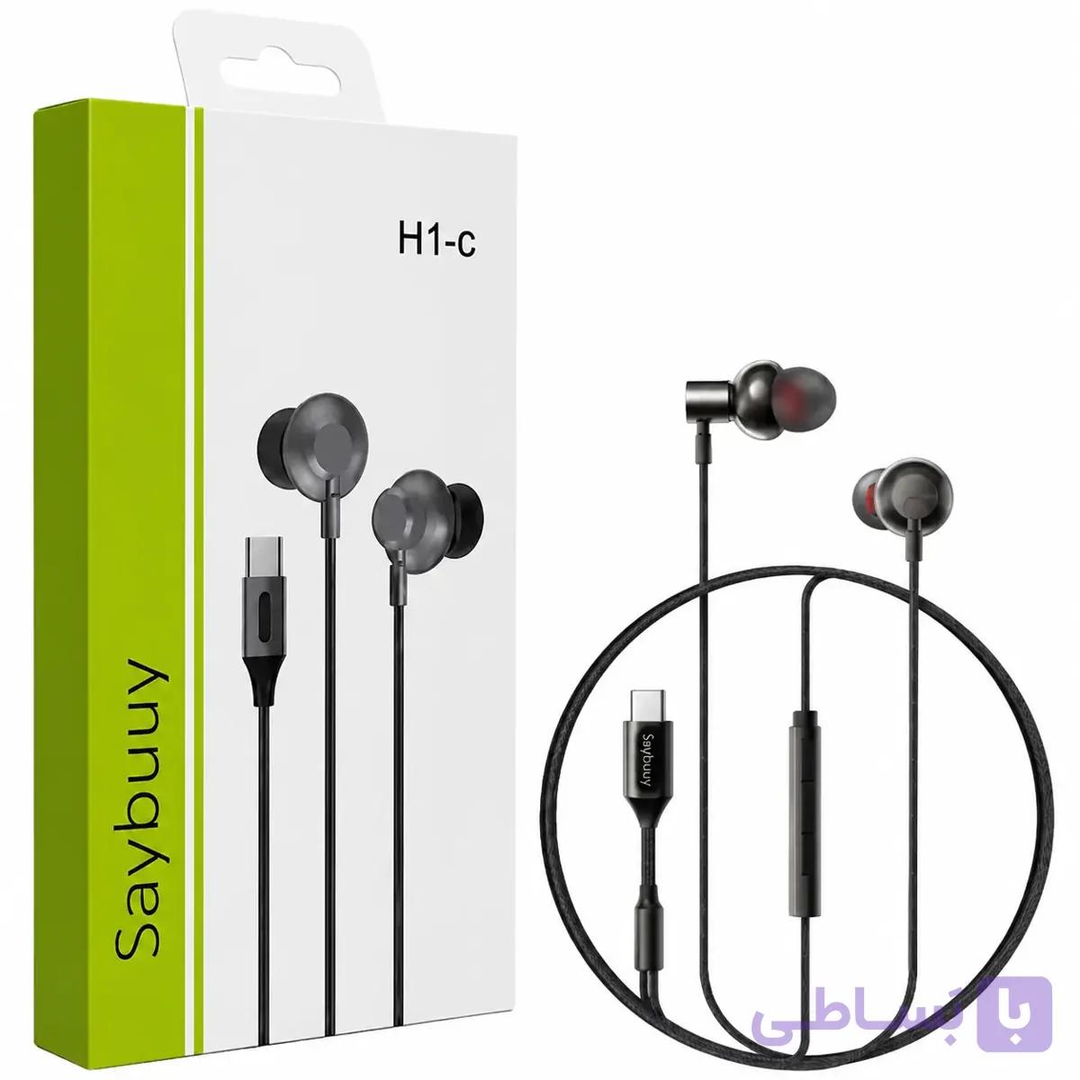 هندزفری تایپ سی سی بای مدل SAYBUUY TYPE-C H1-C مشکی — تصویر 1