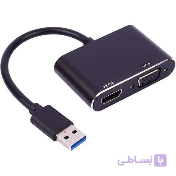 دستگاه تبدیل کی نت مدل USB3.0 به KNET K-COUA30HV 4K HDMI-VGA — تصویر 1