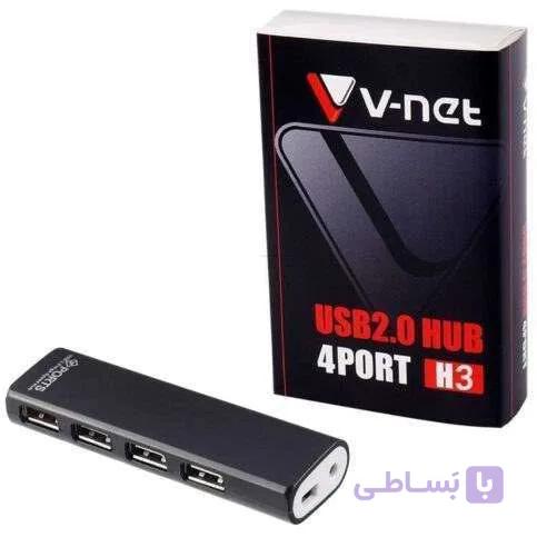 هاب 4 پورت وی نت مدل V-NET V-HUAMH304 1.2M 4PORT H3 USB 2.0 — تصویر 1