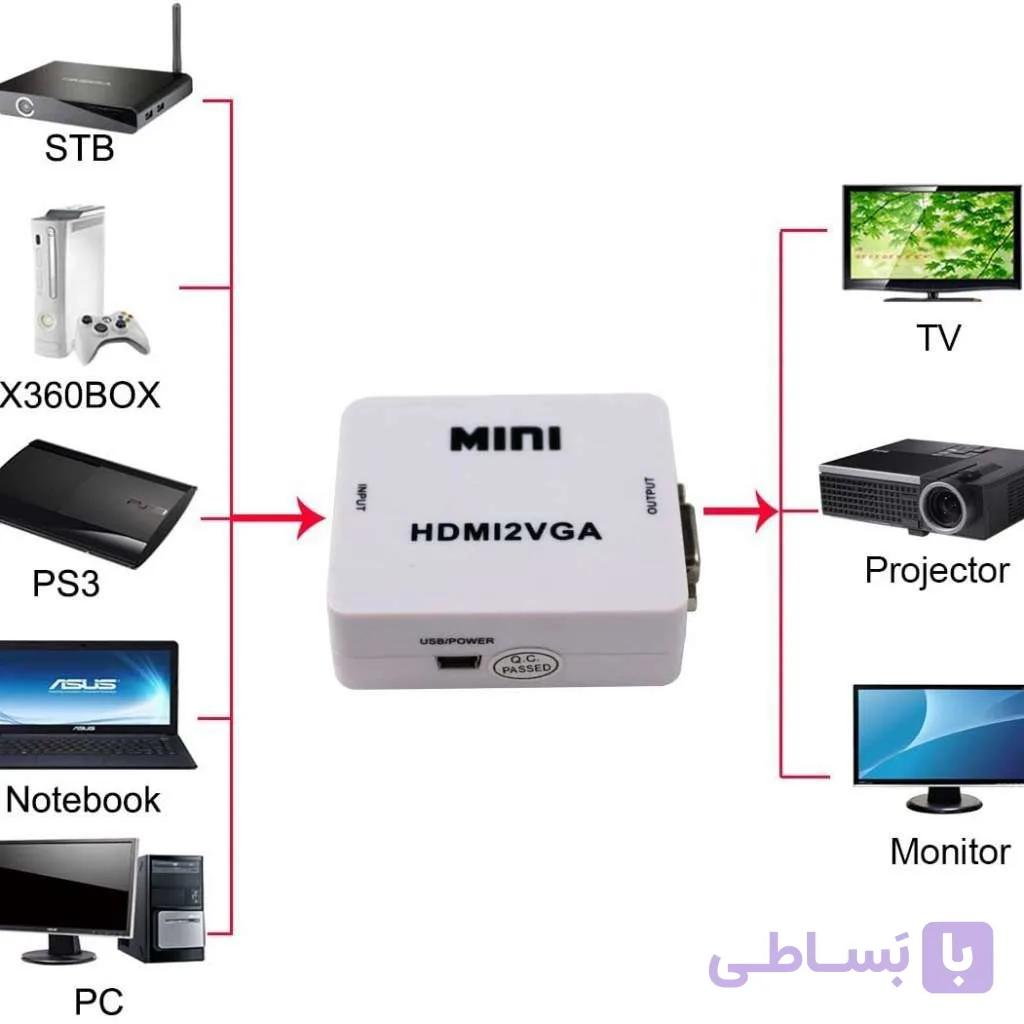 تبدیل وی نت مدل HDMI به V-NET V-COHD2VGAM VGA سفید — تصویر 1