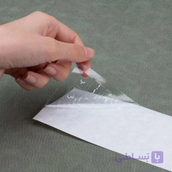 لیبل کیبورد شفاف تک پک سفید شیشه