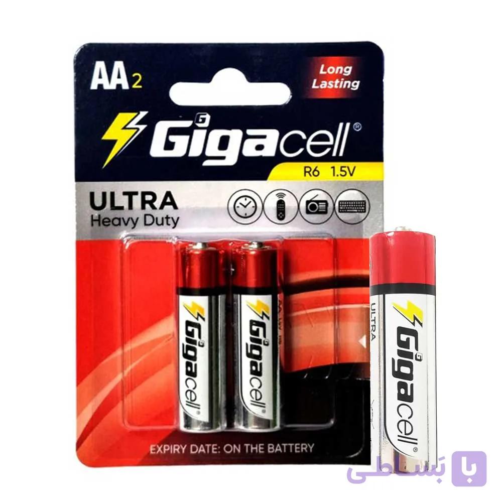 باتری ساده قلمی 2 عددی گیگاسل مدل GIGACELL Heavy Duty AA