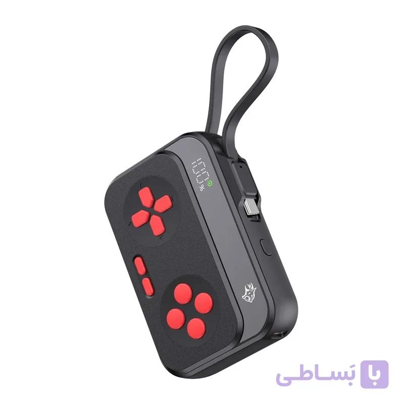 پاوربانک گیمینگ پرودو مدل PORODO GAMING PDX549 10000mAh PD 20W مشکی قرمز — تصویر 1