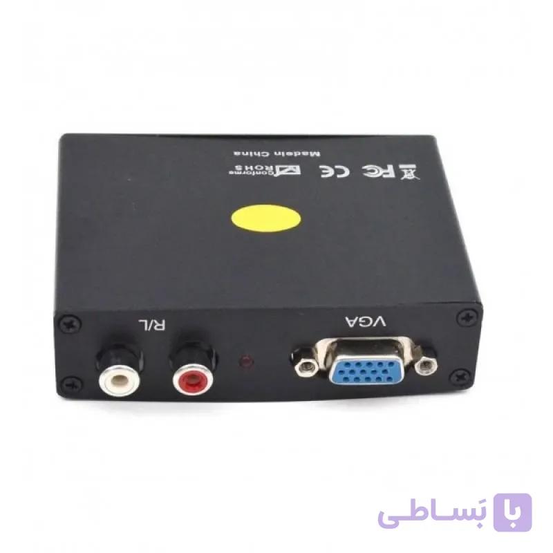 تبدیل رویال مدل ROYAL VGA TO HDMI مشکی + آداپتور — تصویر 1