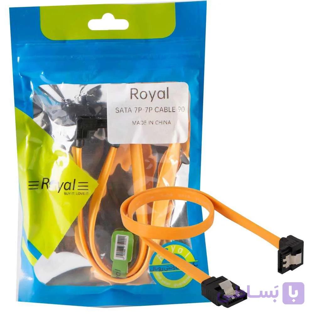 کابل دیتاSATAقفلی 90″نارنجی ROYAL