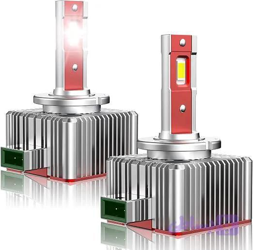 لامپ LED چراغ جلو D1S D1R، لامپ LED بی‌سیم D1S 100W 12000LM 6000K سفید، لامپ LED چراغ جلو D1S 100% قابل اتصال به بالاست مخفی اصلی، کیت تبدیل LED D1S D1R، بسته 2 عددی محصولات اصلی: — تصویر 1