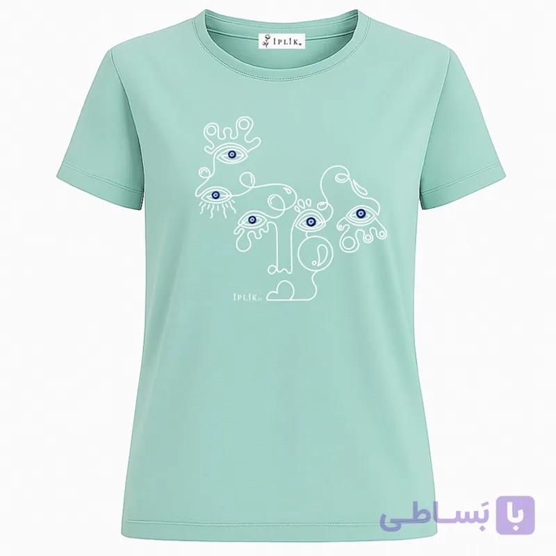 فروش آنلاین تی شرت زنانه طرح چشم نظر بنتون کد IP53.3 — تصویر 1