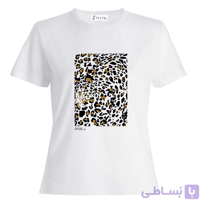 خرید تیشرت زنانه پلنگی سفید کد IP54.1 — تصویر 1