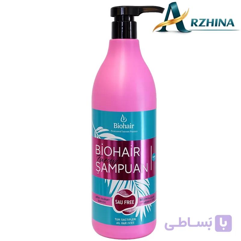 شامپو مغذی و فیلر بایو هیر حاوی روغن آرگان و کراتین مناسب انواع مو
