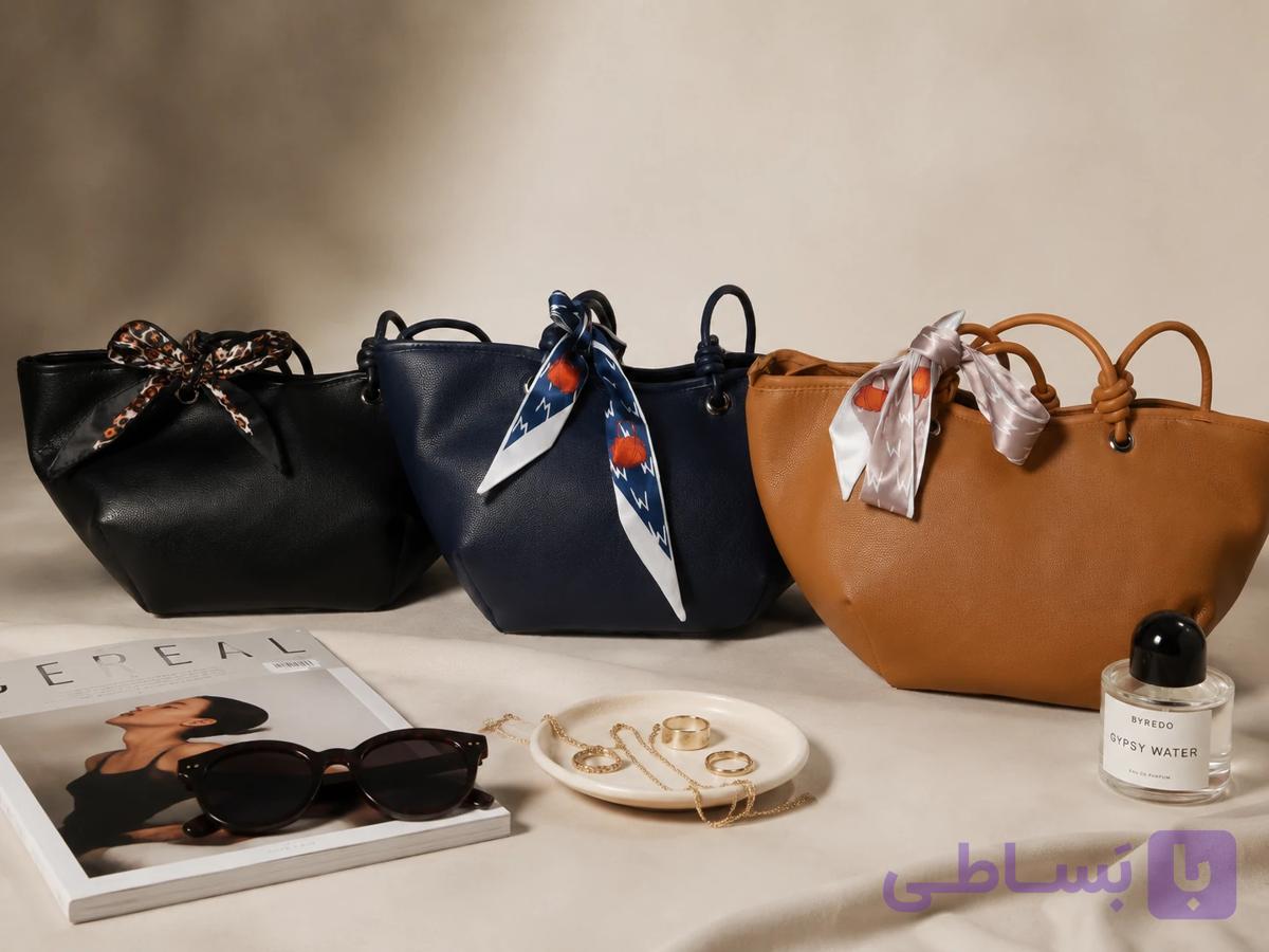 کیف چرمی با روبان b103