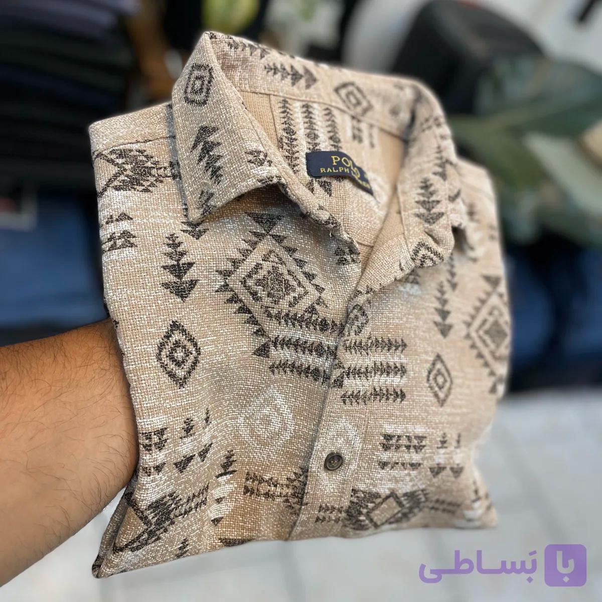 پیراهن آستین کوتاه کنفی طرح‌دار - فروشگاه پوشاک علی بابا