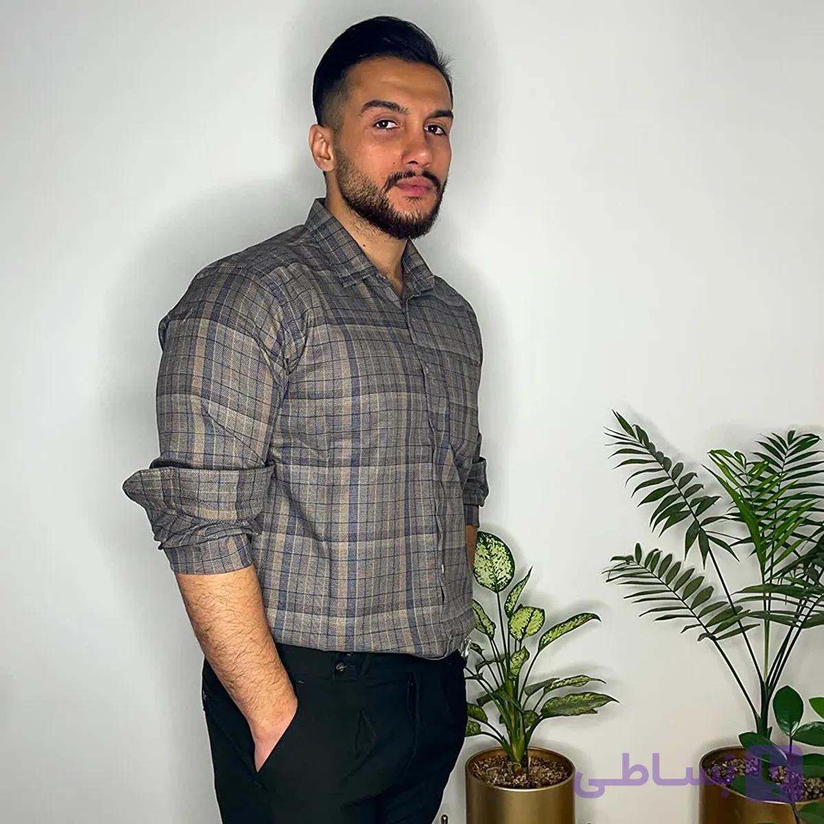 پیراهن آستین کوتاه مردانه کنفی راه راه - فروشگاه پوشاک علی بابا