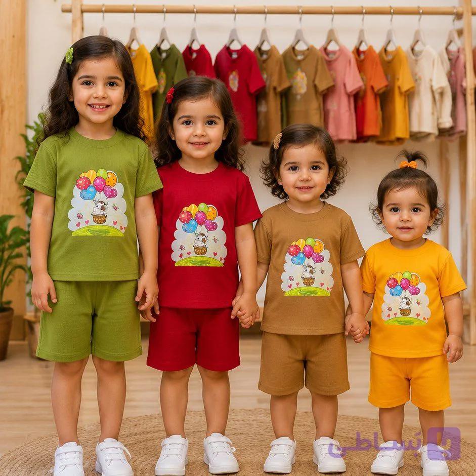 تیشرت شلوارک بالن بادکنکی بیسکویتی سایز ۳۵ و ۴۰ و ۴۵ کد ۳۶