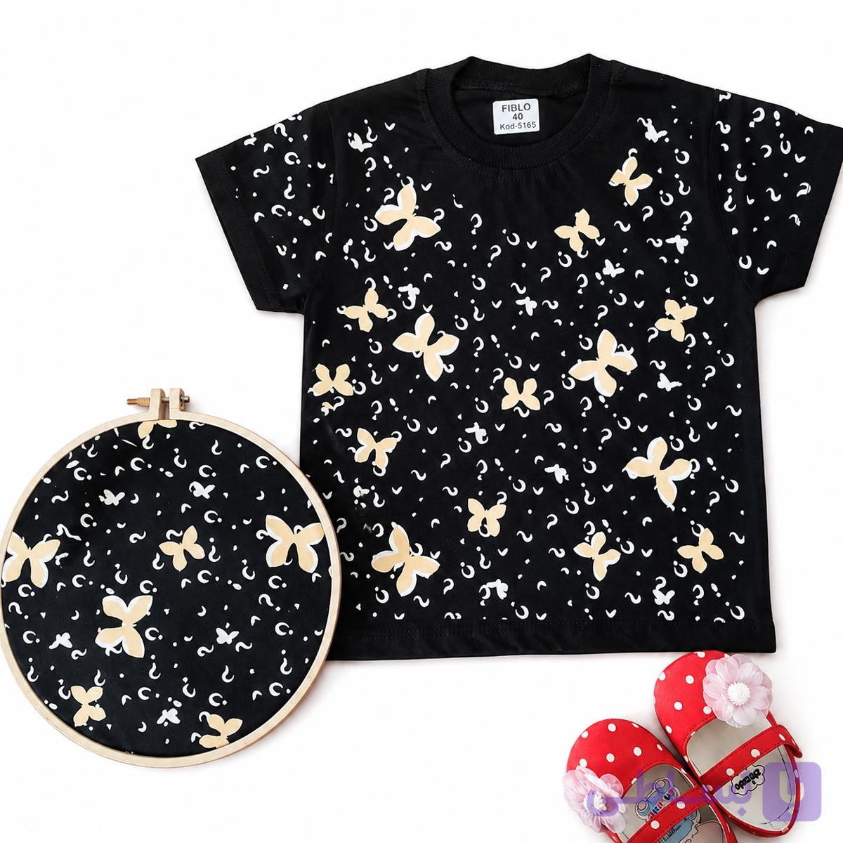 تیشرت تک محرمی پروانه پنبه ای سایز ۳۵ تا ۵۰ کد ۸۰
