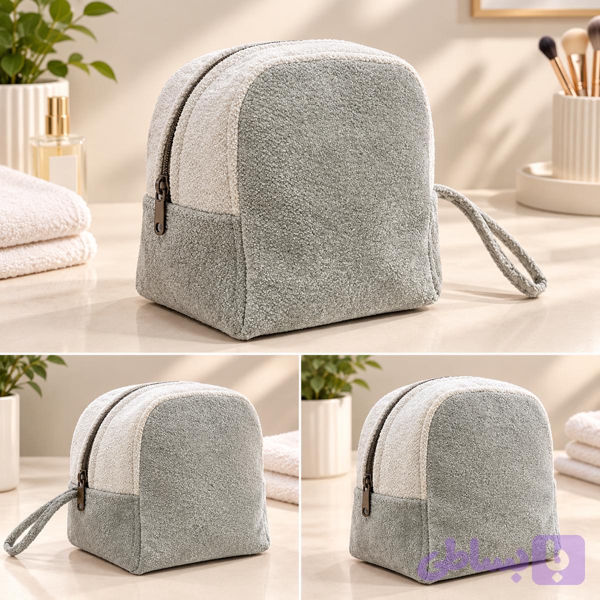 کیف مخمل مینی کوله زیپی