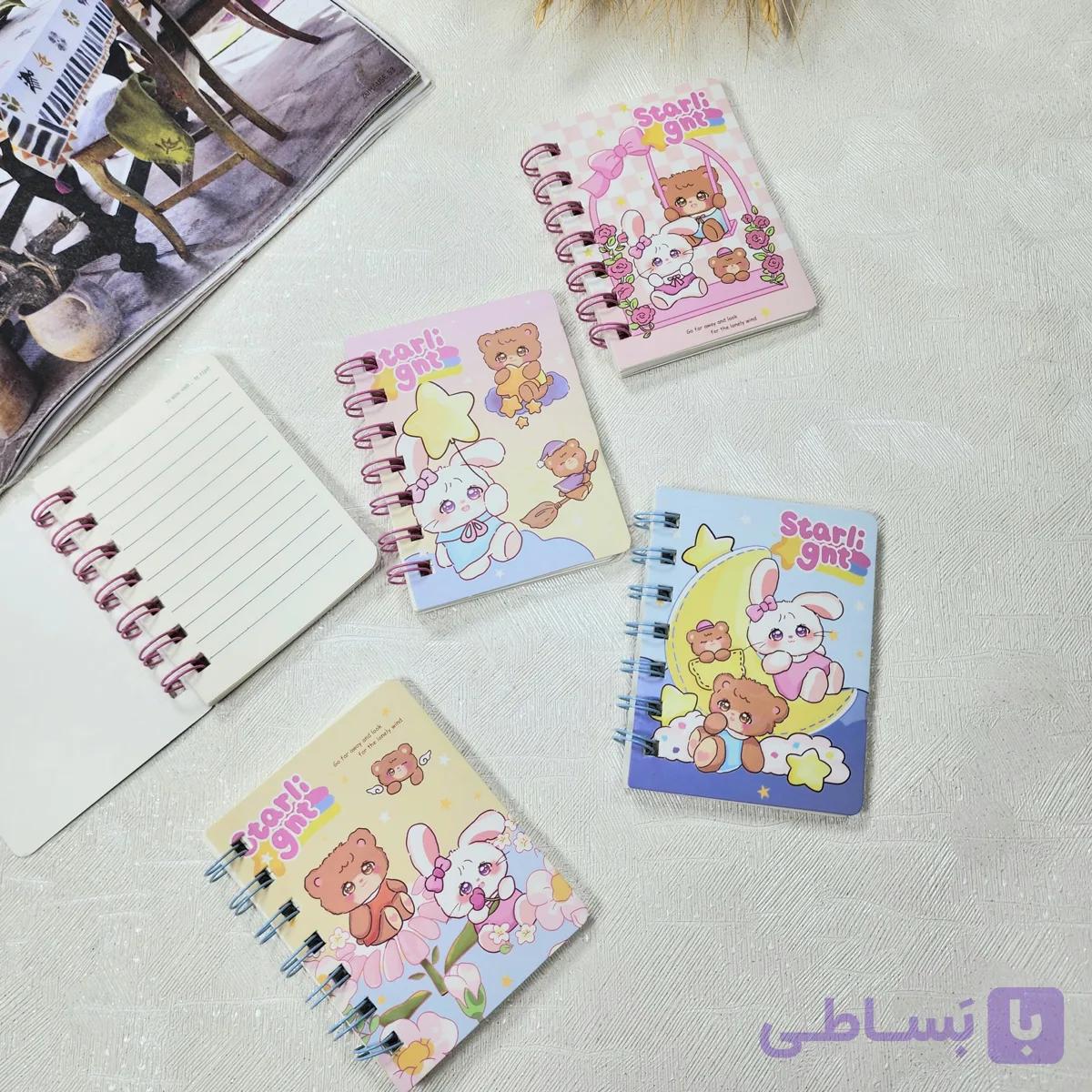 دفترچه سیمی طرح خرس و خرگوش — تصویر 1