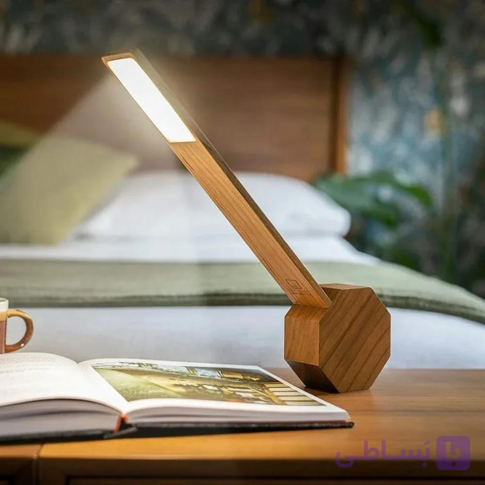 چراغ مطالعه مدرن چوبی (MDF) مدل هگزالایت — تصویر 1
