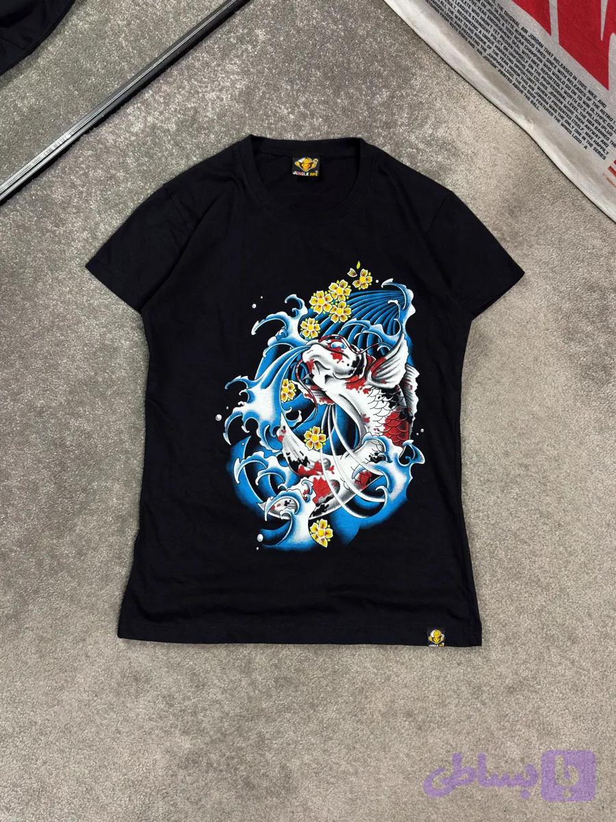تیشرت Y2K بیبی تی زنانه گرافیکی جانگل ایپ Vintage Jungle Ape Girls Y2K “Koi Fish” Graphic Baby T-Shirt — تصویر 1
