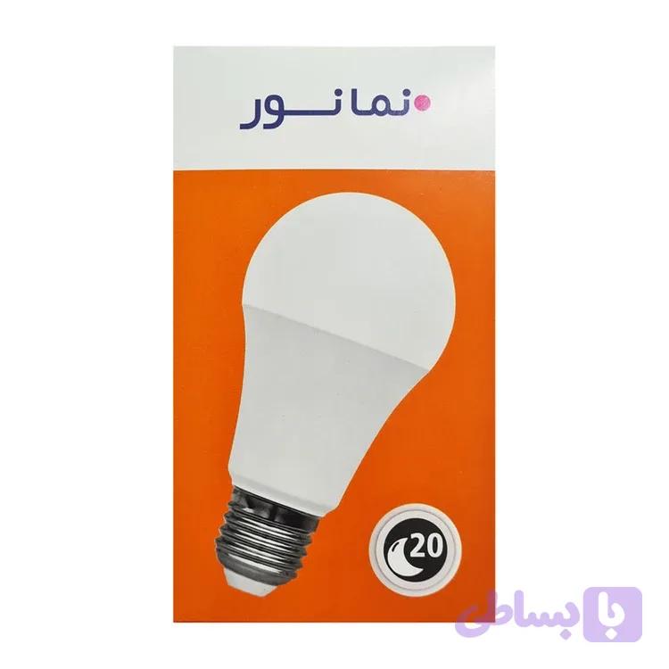 لامپ ال ای دی 20وات نمانور bulb-A80 پایه E27 مدل مهتابی