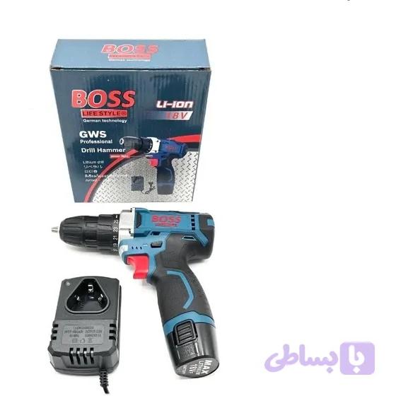 دریل پیچ‌گوشتی شارژی ۱۸ ولت باس BOSS مدل GWS با باتری لیتیومی اصل