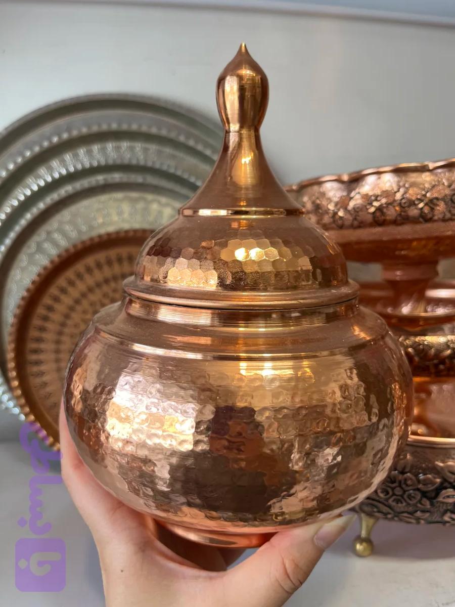 شکلات خوری مسی چکشی مدل اشک