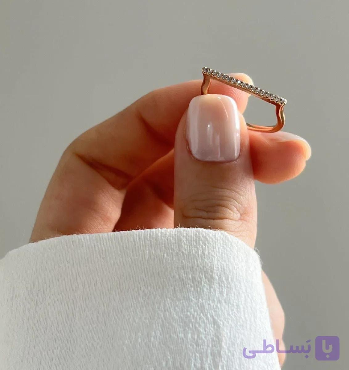 انگشتر خطی ژوپینگ با آبکاری طلا