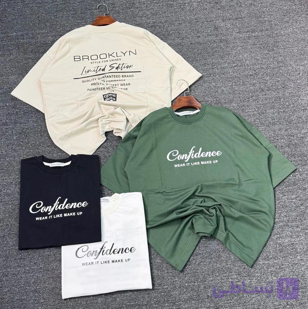 تیشرت اسپرت  طرح CONFIDENCE WEAR IT LIKE MAKE UP یقه گرد دو نخ گرم بالا  خرید مستقیم از تولید کننده با ضمانت