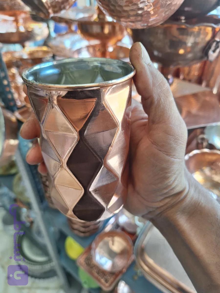 لیوان مسی سه بعدی نانو شده ساخت زنجان دست ساز