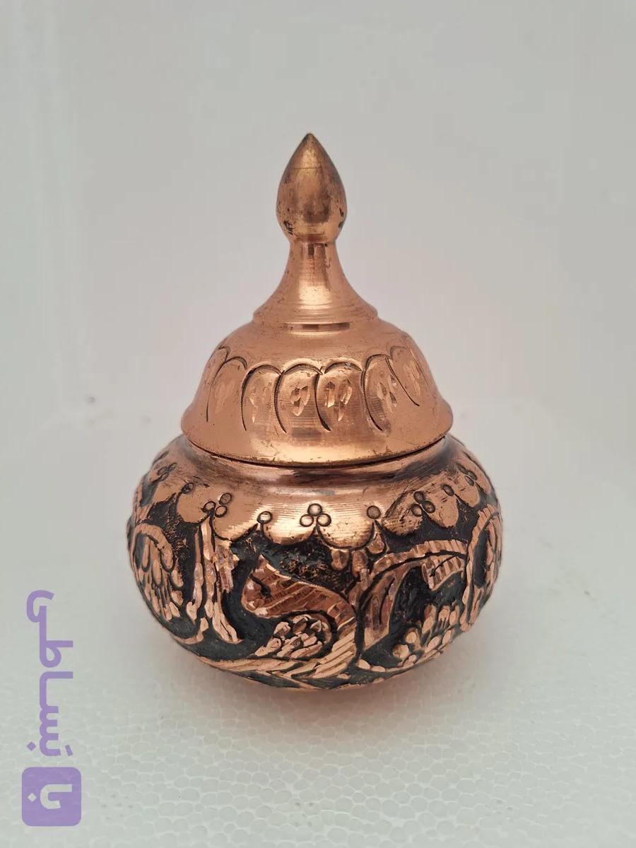 قندان مسی قلم زنی شده و کار دست
