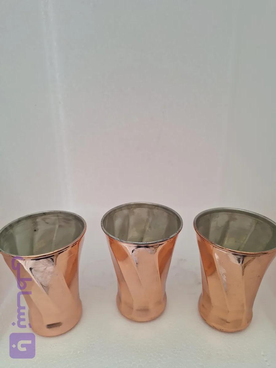 لیوان مسی بزرگ قرمز رنگ مارک پیچی و سه بعدی نانو شده ساخت زنجان