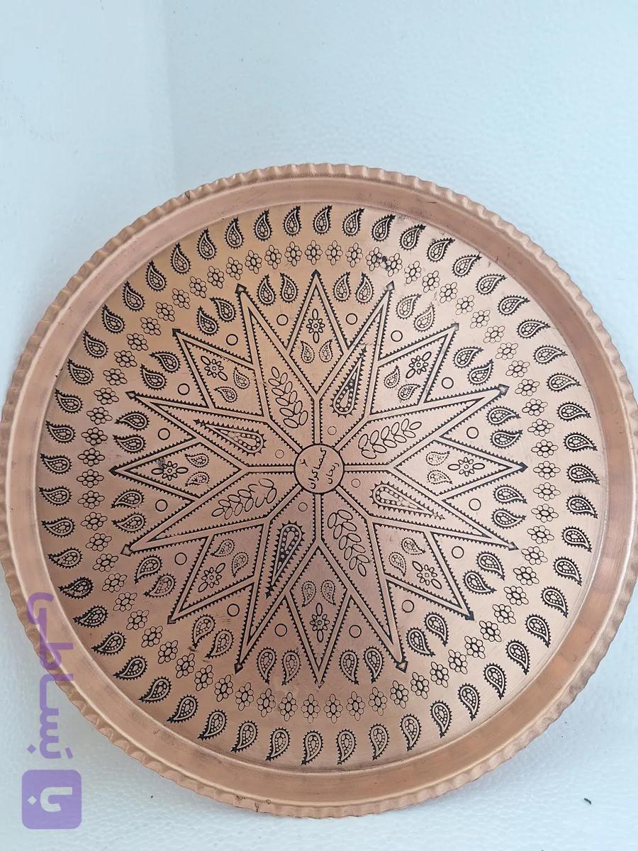 سینی مسی قرمز زنگ ساخت زنجان