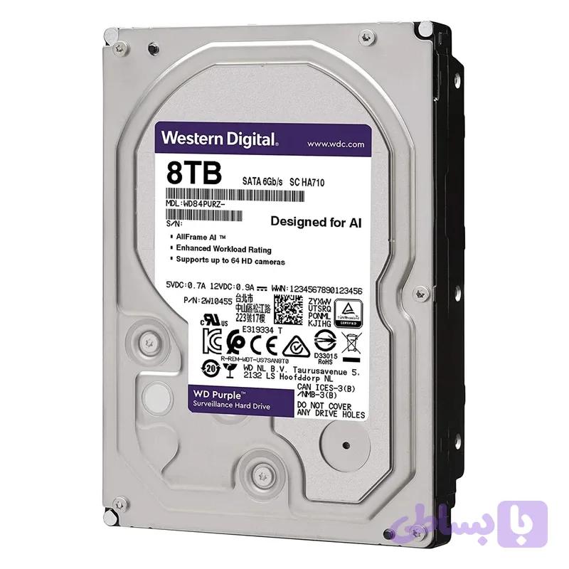 هارد دیسک اینترنال وسترن دیجیتال Purple ظرفیت 8 ترابایت مدل WD85PURZ — تصویر 1