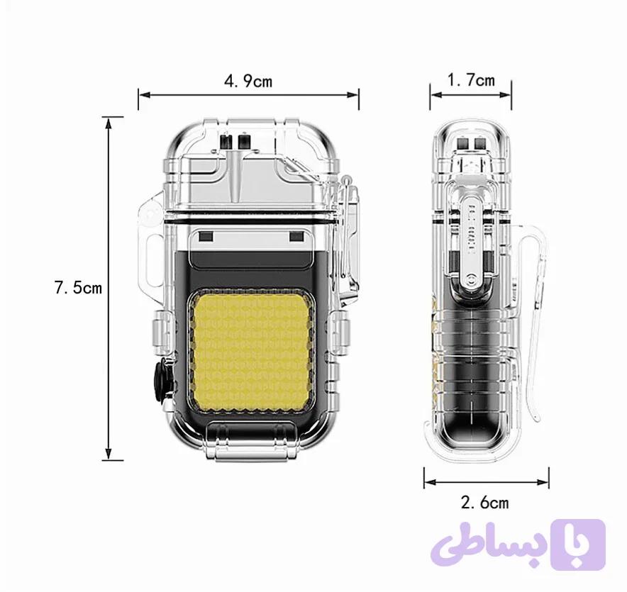 فندک الکتریکی (شارژی) چراغ قوه دار — تصویر 1