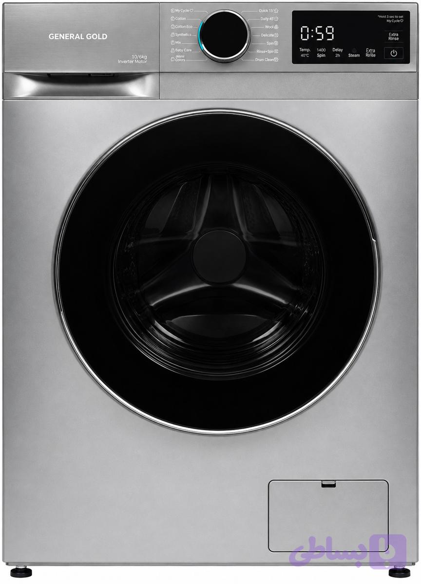 ماشین لباسشویی جنرال گلد 10 کیلوگرم استیل مدل GWM-10BLSX