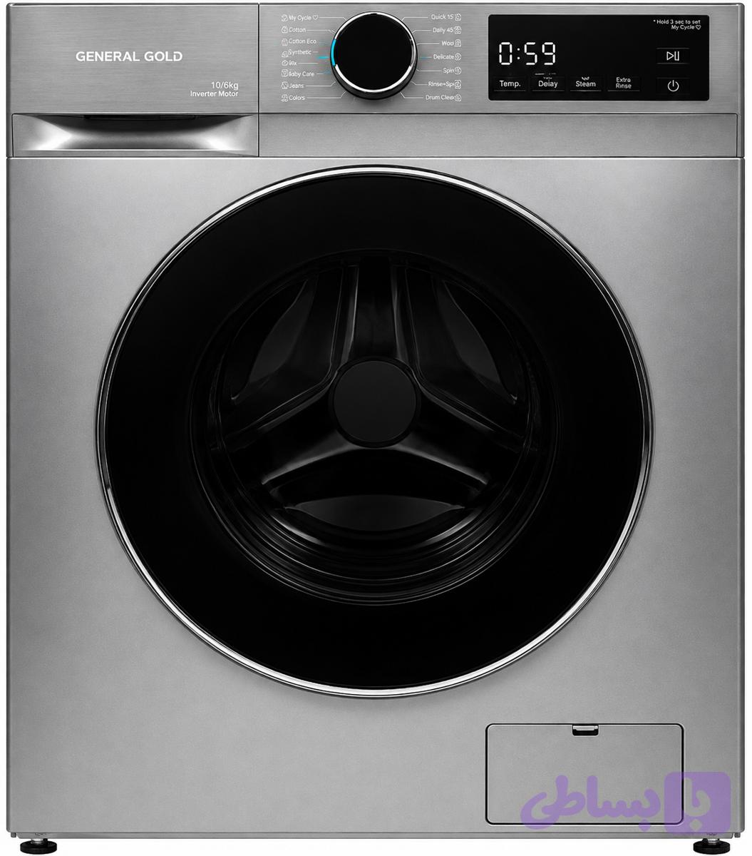 ماشین لباسشویی جنرال گلد 12 کیلوگرم استیل مدل GWM-12BLSX