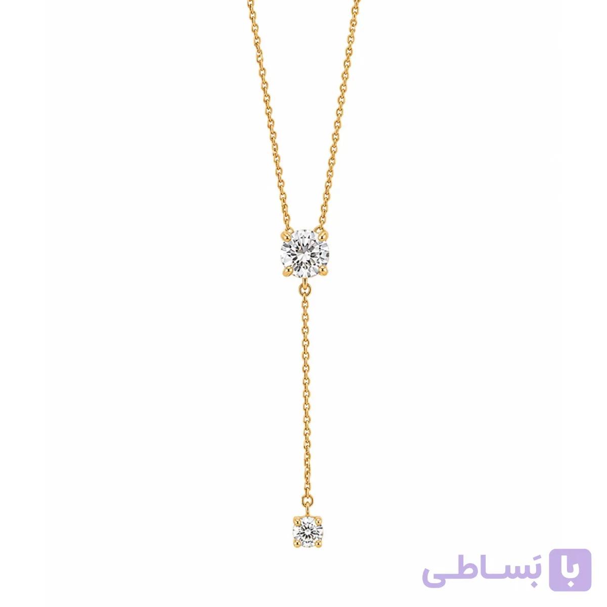 گردنبند دو نگین نقره — تصویر 1